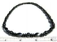 Mens Black MAGNETIC HEMATITE 8mm Necklace Custom Sized ccj C24  