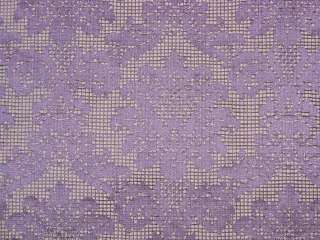 Purple Cream Check Damask Drapery Upholstery Fabric  