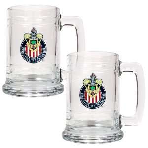  Club Deportivo Chivas USA 2pc 15oz Beer Glass Tankard Set 