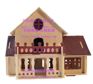 3DWooden Puzzle Doll House Samll Villa house model kit  