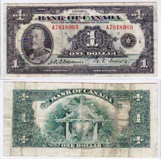 CANADA KING GEORGE V ONE DOLLAR 1935 BC 1 SERIES A  