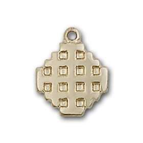   Lapel Badge Medal with Jerusalem Cross Charm and Godchild Pin Brooch