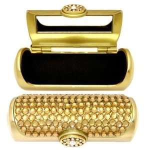   Swarovski Crystal Lip Stick Holder Gold with Mini Mirror LCT Beauty