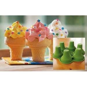  Silicone Ice Cream Cone Cupcake Pans   Makes 18 Cupcakes 