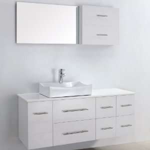  Christo 54 Bathroom Vanity Set   White with White Stone 
