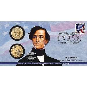  2010 Franklin Pierce Presidential $1 First Day Coin Cover 