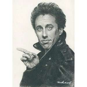Jerry Seinfeld Portrait Charcoal Drawing Matted 16 X 20