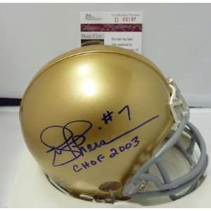 Joe Theismann Notre Dame Signed Mini Helmet Jsa Coa