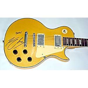Kenny Chesney Autographed Signed Gold Guitar & Flawless Proof