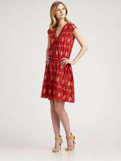 10 Crosby Derek Lam   Silk/Cotton Ikat Print Dress