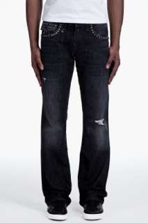 True Religion Billy Black Eagle Stud Jeans for men  