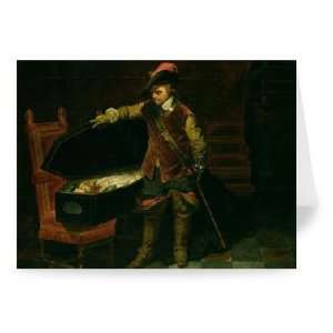 Oliver Cromwell (1599 1658) with the Coffin   Greeting Card (Pack of 