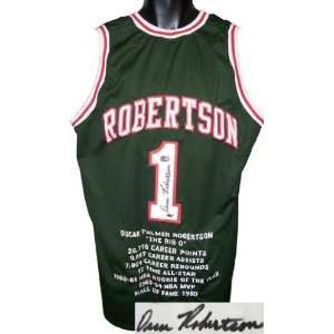 Autographed Oscar Robertson Uniform   Green Prostyle w Embroidered 