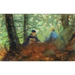   oil paintings   Robert Henri   24 x 16 inches   Two Girls in the Woods