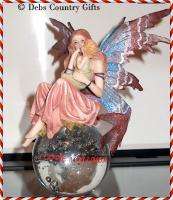 Mom I LOVE YOU MOM Fairy Angel imprinted on Glass Ball Figurine 