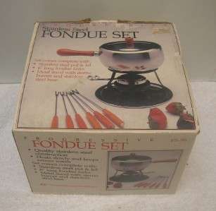 Vintage Progressive Stainless Steel Fondue Set   New  