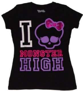  Monster High I Love Monster High Girls T shirt Clothing