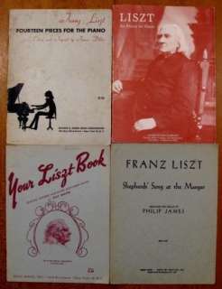 Lot of 4 Franz Liszt Music Books Six pieces for Piano  