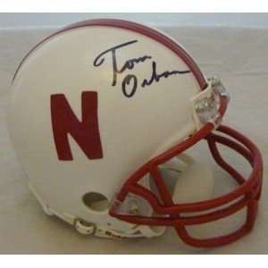  Tom Osborne Signed Nebraska Cornhuskers Mini Helmet 