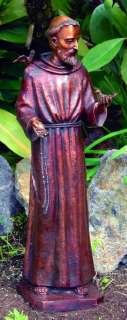 31 Bronze St. Francis in Robe Garden Statue Sculpture  