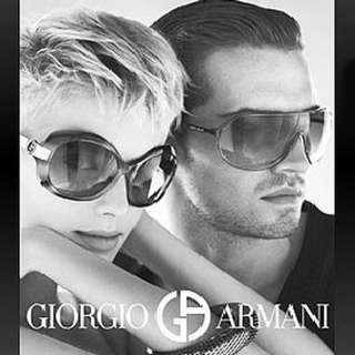 GIORGIO ARMANI New $175 Silver & Black Oval Sunglasses 682 1157 81 