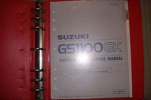 Suzuki GS1100GK Supplementary Service Manual & Suzuki Binder  