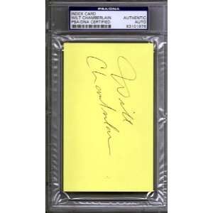 Wilt Chamberlain Autographed Index Card PSA/DNA Slabbed #83101976