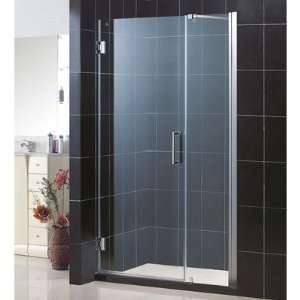   204 Unidoor Frameless Shower Door with Adjustable 18 Stationary Panel