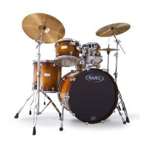  Mapex Saturn Series Walnut and Maple Jazz 5 Piece Drum Set 