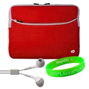 com Red Two Pocket Zipper eBook Nook Color Carrying Case Sleeve Cover 