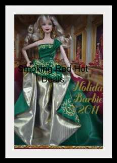Holiday Barbie 2011 Collector Edition Blonde Doll American Green Dress 