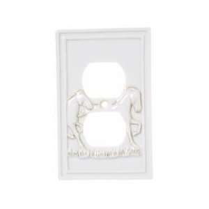 White HORSES equestrian OUTLET COVER home decor