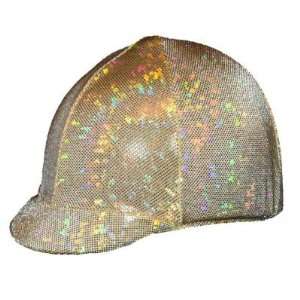  Equestrian Riding Helmet Cover   Holographic Gold Sports 