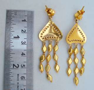 18K TRADITIONAL DESIGN GOLD EARRING PAIR RAJASTHAN  