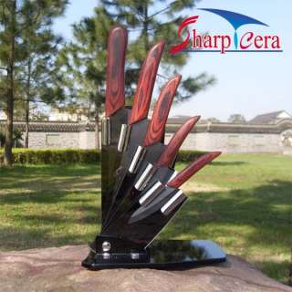 Fan block black ceramic knives set 34567Spec offer  
