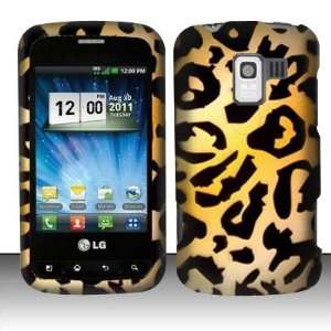 Gold Cheetah Design Hard Protector Case for LG Optimus Slider (LS700 