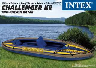 NEW INTEX 2 Person Challenger K2 Inflatable Kayak+Pump  