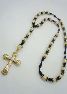 black rosary necklace for men/Precioso Rosario Chapeado  