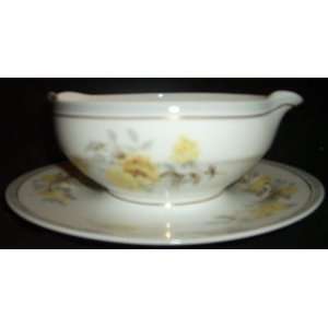   Ahrenfeldt Yellow Roses Gravy Boat with Underplate 