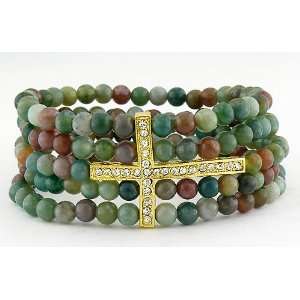  Green and Gold color cross bracelet Jewelry