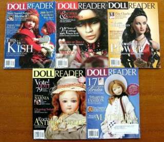 Lot Of 5 DOLL READER 2008 Magazines Antique Dolls, Blushing Brides 