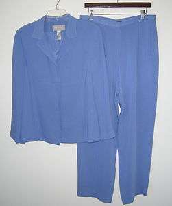 Womens LIZ CLAIBORNE Blue Pant Suit Size 12 & 14  