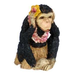  Hawaiian Hula Girl Monkey Hear No Evil Statue