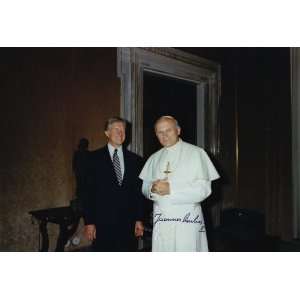  Pope John Paul II (with President Jimmy Carter) Signed 