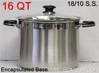 16 QUART STOCK POTS Stainless Steel w Lid Brand New in Box Cooking 