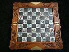  Chinese Chess Set ~ Very Detailed ~ Wood Case ~ Marble Pieces