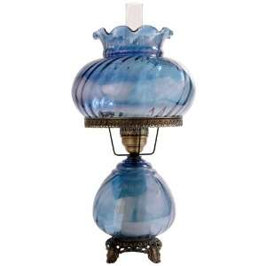   Blue Swirl Optic Night Light Hurricane Table Lamp: Home Improvement