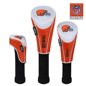  Cleveland Browns 3pc Golf Club/Wood Head Cover Set