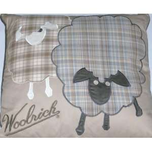  Woolrich Sheep Throw Pillow Plaid Barnyard Ewes Accent 