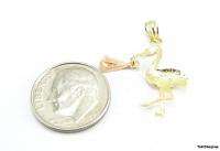STORK BABY PENDANT 14k Yellow Gold New Mom To Be CHARM  